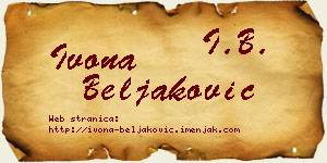 Ivona Beljaković vizit kartica